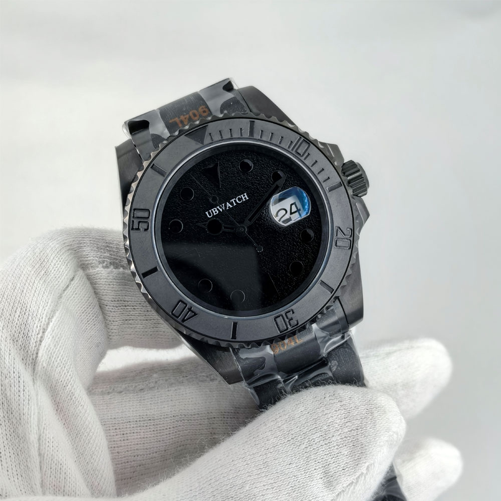 MINGZHU2813 or Miyota8215 Automatic Movement Luminous Mens Wristwatches 41MM Stainless Steel Black Men's Watches Water Ghost ST9