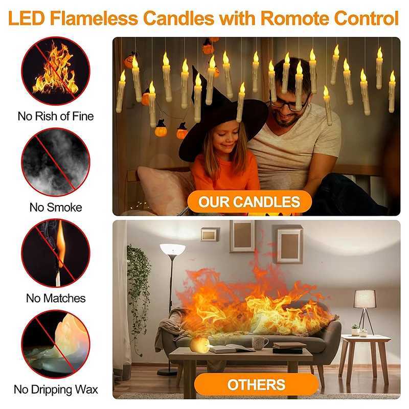 Christmas LED Flameless Candles Remote Control Floating Candles for Party Church Christmas Halloween Decoration W251107