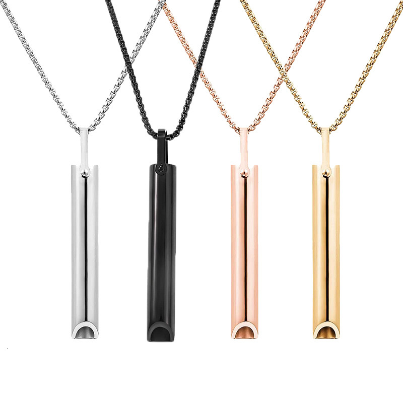 Hot selg breathing regulation, pressure relief, meditation, and mindfulness stainless steel pendant jewelry, vacuum necklace