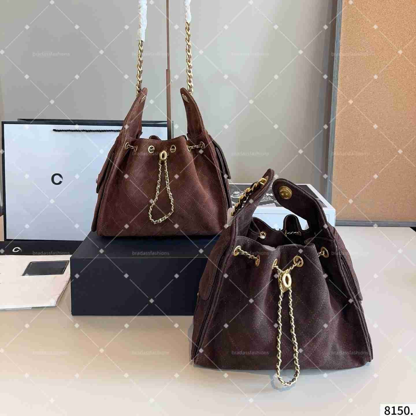 Evening Bags Designer shoulder diamond check long chain fashion bucket crossbody bag Big homeless person 25 suede leather grey casual luxury brand Medium hobo 00