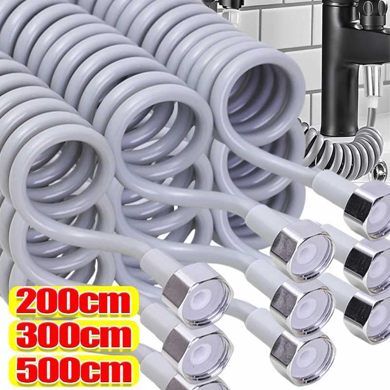 2/3/5m Universal Spring Shower Hose Water Plumbing Hose Bathro Pipe Connector Toilet Bidet Sprayer Tube Telephone Line Hoses Y251107