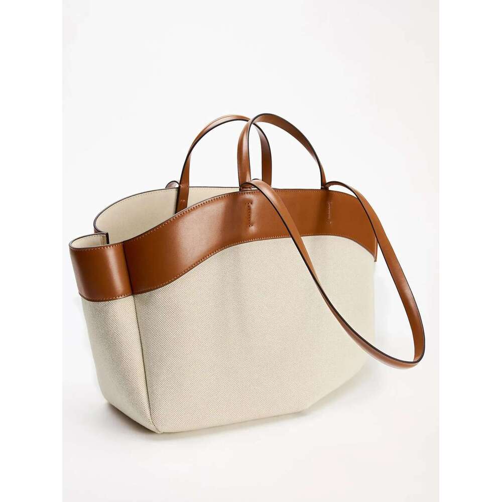 for Canvas bag women 2025 new product, fashionable splicing, large capacity commuting shopping bag, hand-held single shoulder to product, splicing, ,