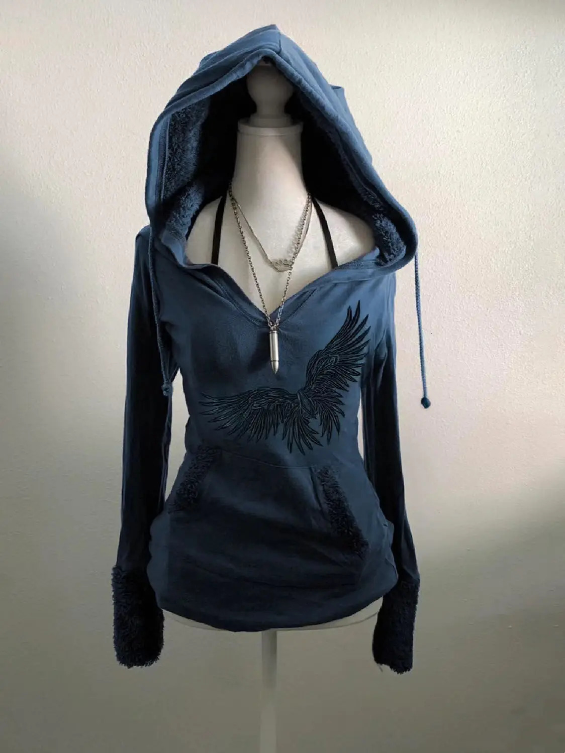 Y2k Womens Clothing 2000s Hoodie Retro Gothic Printed Sportswear Kawaii Punk Aesthetics Winter Zipper Butterfly Coat Vneck 250403
