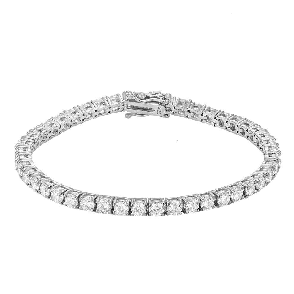 Wholesale Jewelry Iced Out Bling VVS Moissanite Diamonds 14K Gold Plated 3MM Tennis Bracelets Chain