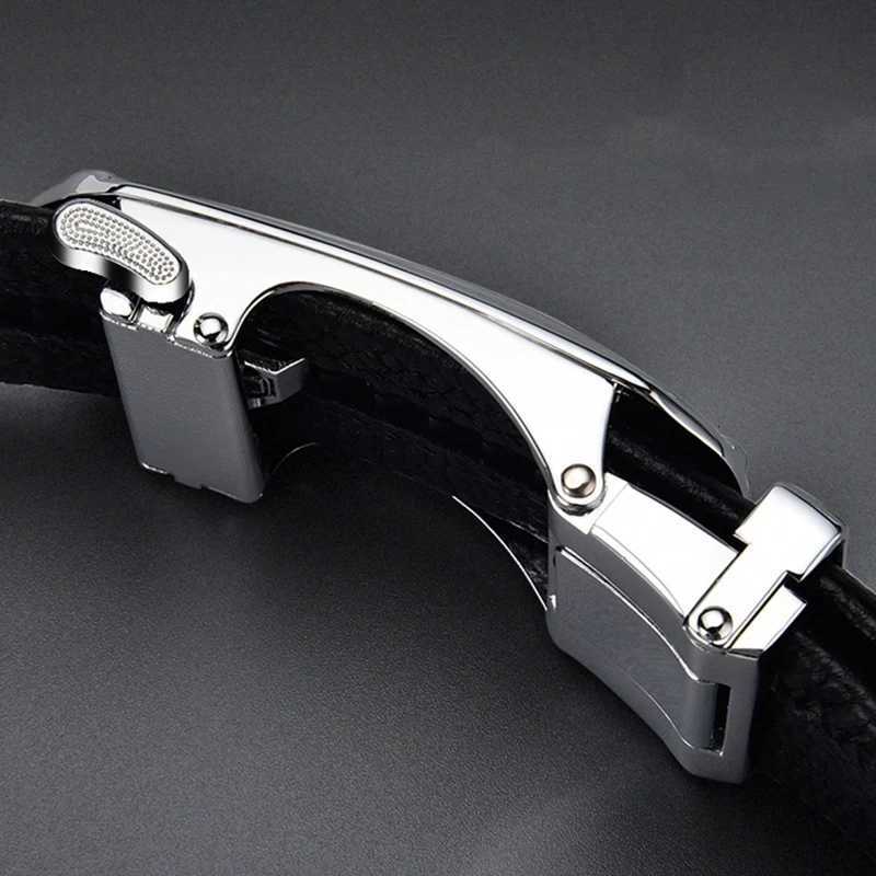 Men Plus Large Long Size 130 140 150 160 170 cm Leather Belt Metal Alloy Automatic Buckle Brand Luxury Design Waist Belts StrapsT251107