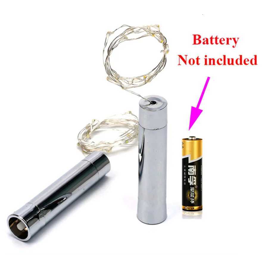 10PCS 20LED Sliver Wine Bottle Cork Light AA Battery Operated Fairy String Light Cork Bottle Light for DIY Christmas Party Decor W251107
