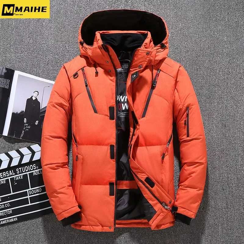 luxury Winter Goose Outdoor Down Jacket Men Winter Warm Solid Color Hooded Down Coats Thick Duck Parka Mens Down Jackets 2024T251107