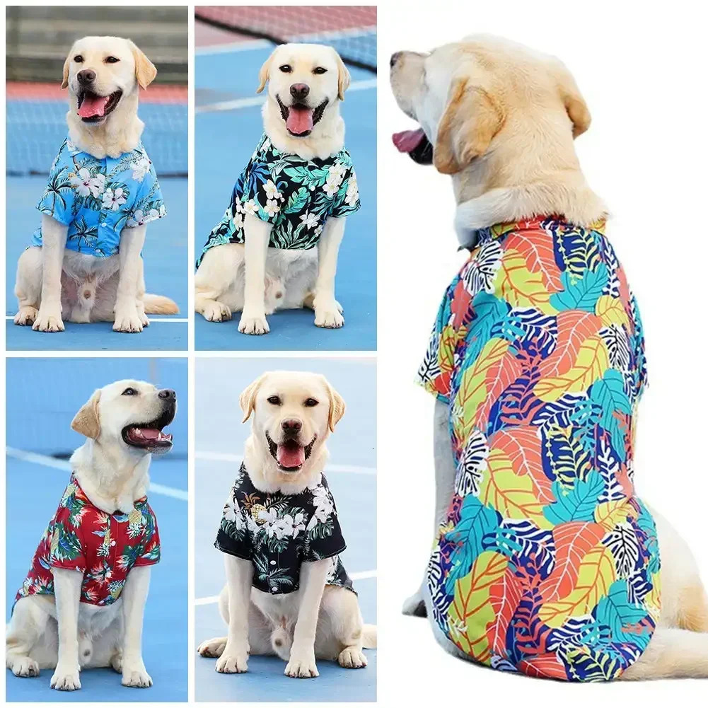XL-5XL Hawaii Style Cute Summer T-shirts Comfortable Printed Pet Shirt For Medium Large Dog Puppy Pet Clothes Pet Products 250407