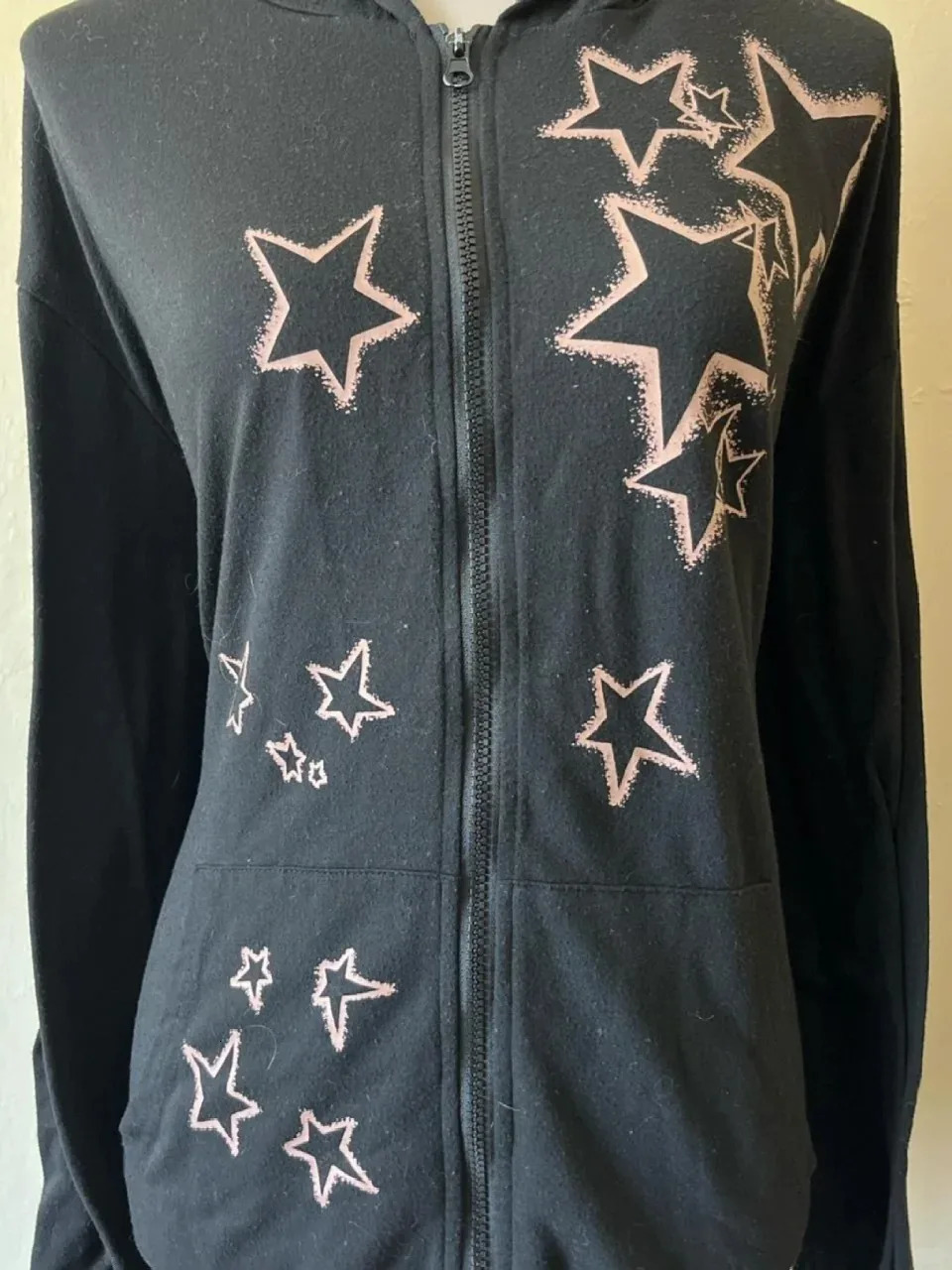 Y2k celebrity girl print cute womens clothing hoodie zipper goth street retro 90s Harajuku loose jacket pleated top 250403