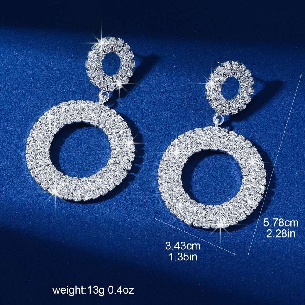 Dia studded with double circular hollow out full dia earrings, personalized women's fashion, sympathy earrings batch