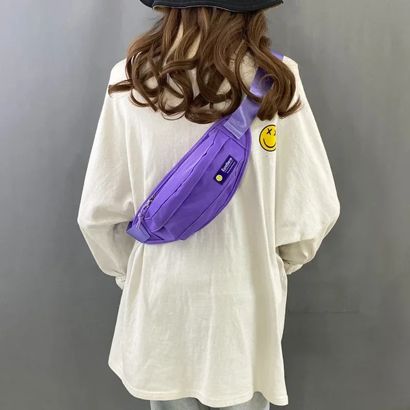 Fashionable womens fashionable neon green Fanny bag young garbage bag cross shoulder small bag chest bag unisex casual style 250402