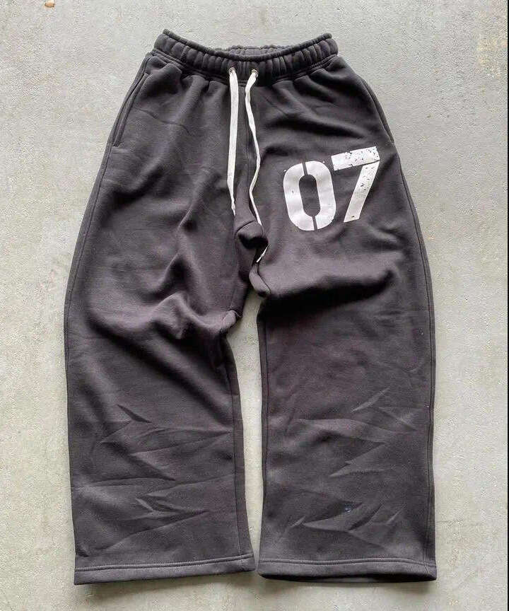 fashionable letter printed long with elastic waistband loose fit mens and womens trendy brand sanitary pants gift for man