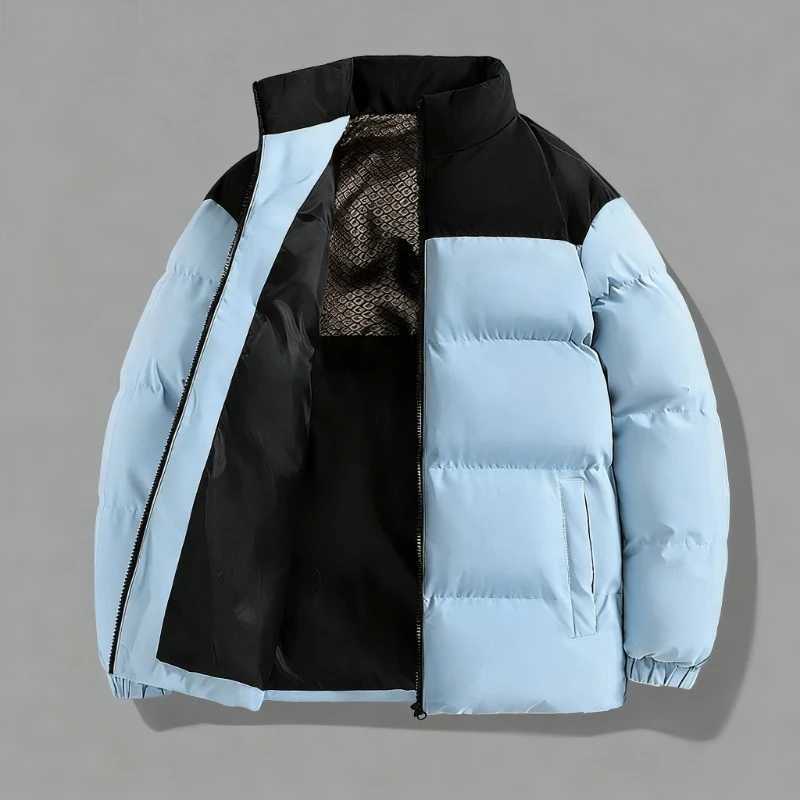 2025 Black Gold Cotton Jacket Couple Style Stand Collar Cotton Jacket Bread Clothing Graphene Warm Thickened Cotton Jacket CoatT251107