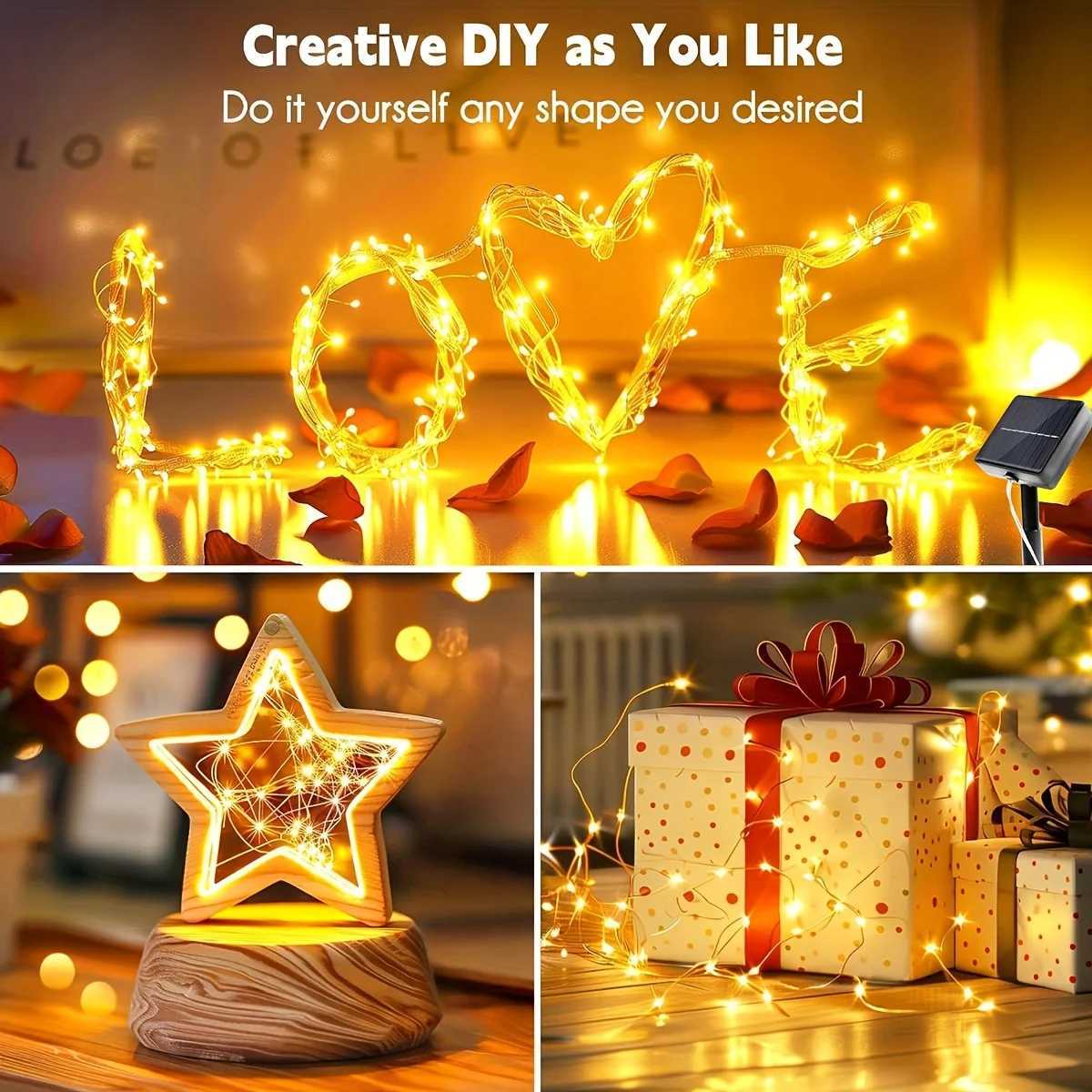LED Solar String Lights Waterproof Garland Fairy Stirng Light Decor for Garden Trees Outdoor Party Weddings Christmas Halloween W251107