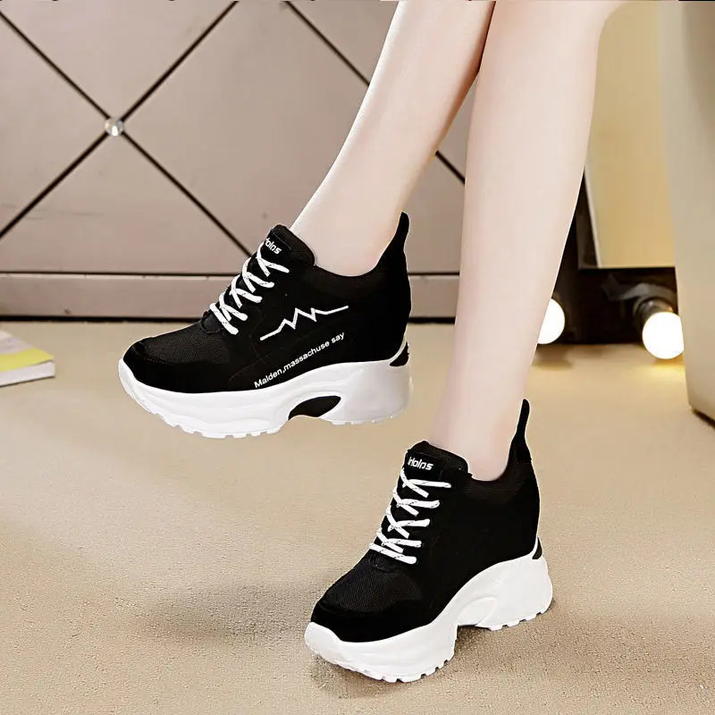Trendy Womens High Rise Single Shoes 2024 Thick Soled Casual Sports Womens Shoes Zapatillas Mujer Platform Zapatos Mujer 250402