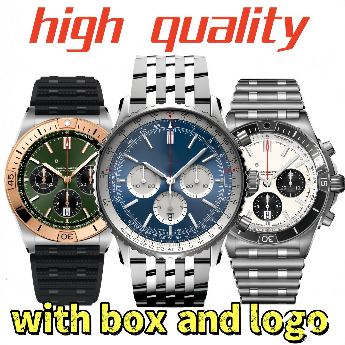 AAA Breitlngities Watch Navitime Designer TAGly Elegant Mens Timepiece Watch Man High Quality Chronograph Leather Bands Watch Movement Automatic Quartz Watch 49b