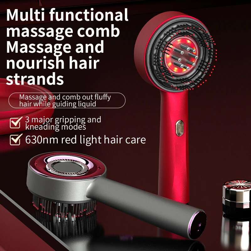 Electric Regrowth Brush with Infrared Light hine Acupoint Scalp Massage Anti-Hair Loss Exercise Hair Scrubber Combs