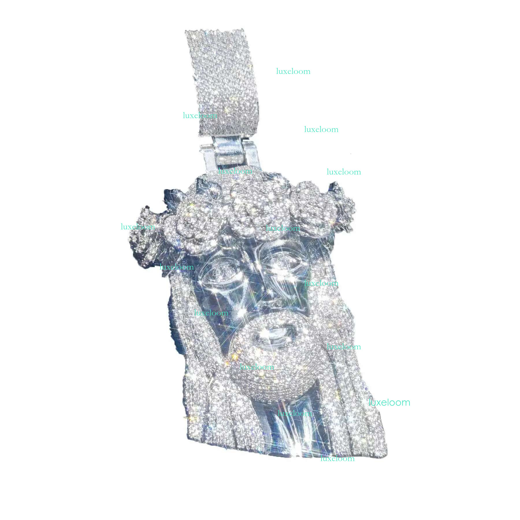 Iced out big head vvs moissanite micro jesus passes dia tester religious Jesus pendant