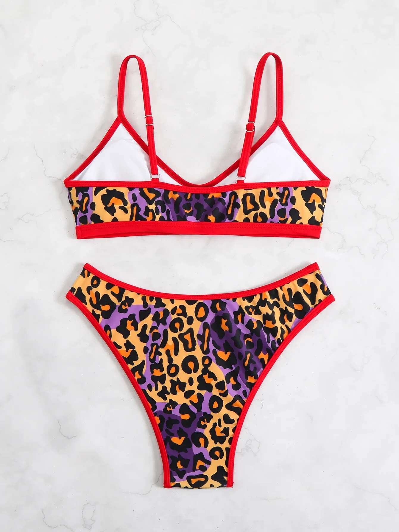 Dongdumaoyi Sexy Leopard Print Bikni Set Women Halter Push Up Bra Striped Thong Swimsuit Beach Bathing Suit Holiday Swimwear Biquini