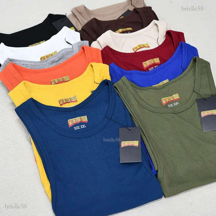 Mens Vests Get Better Today Tank Top Men Gym Bodybuilding Basic Sleeveless Casual Sports Tops The GBT Mens Clothing 3 Pieces Set 230802