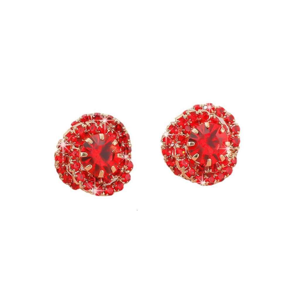Earrings High grade Small fragrance Delicate small Zircon surround welding copper claw chain rhie earrings