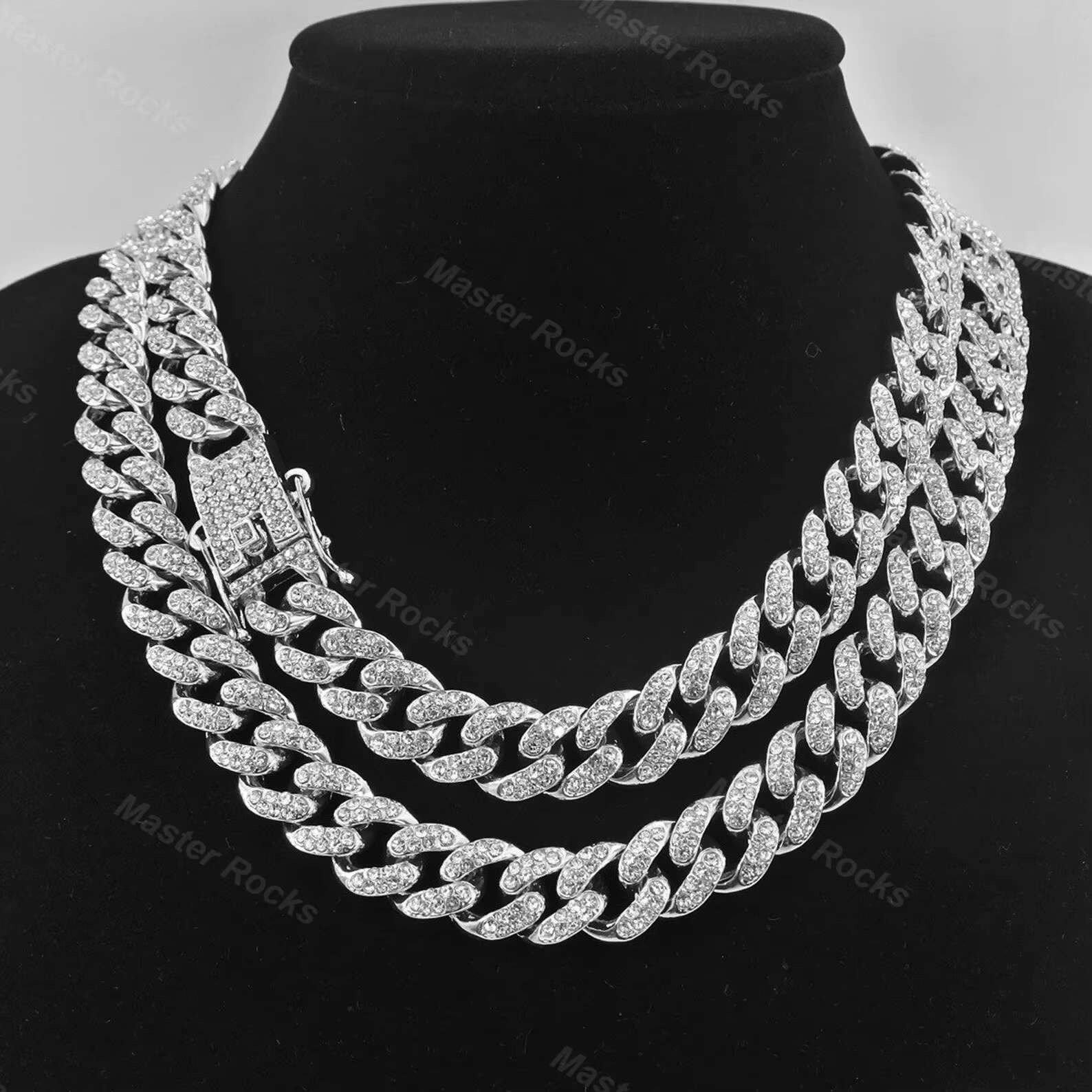 Bussdown Moissanite Diamond 12mm Hip Hop Jewelry Cuban Chain Sterling Silver 925 Wholesale Miami Iced Out Cuban Link Chain
