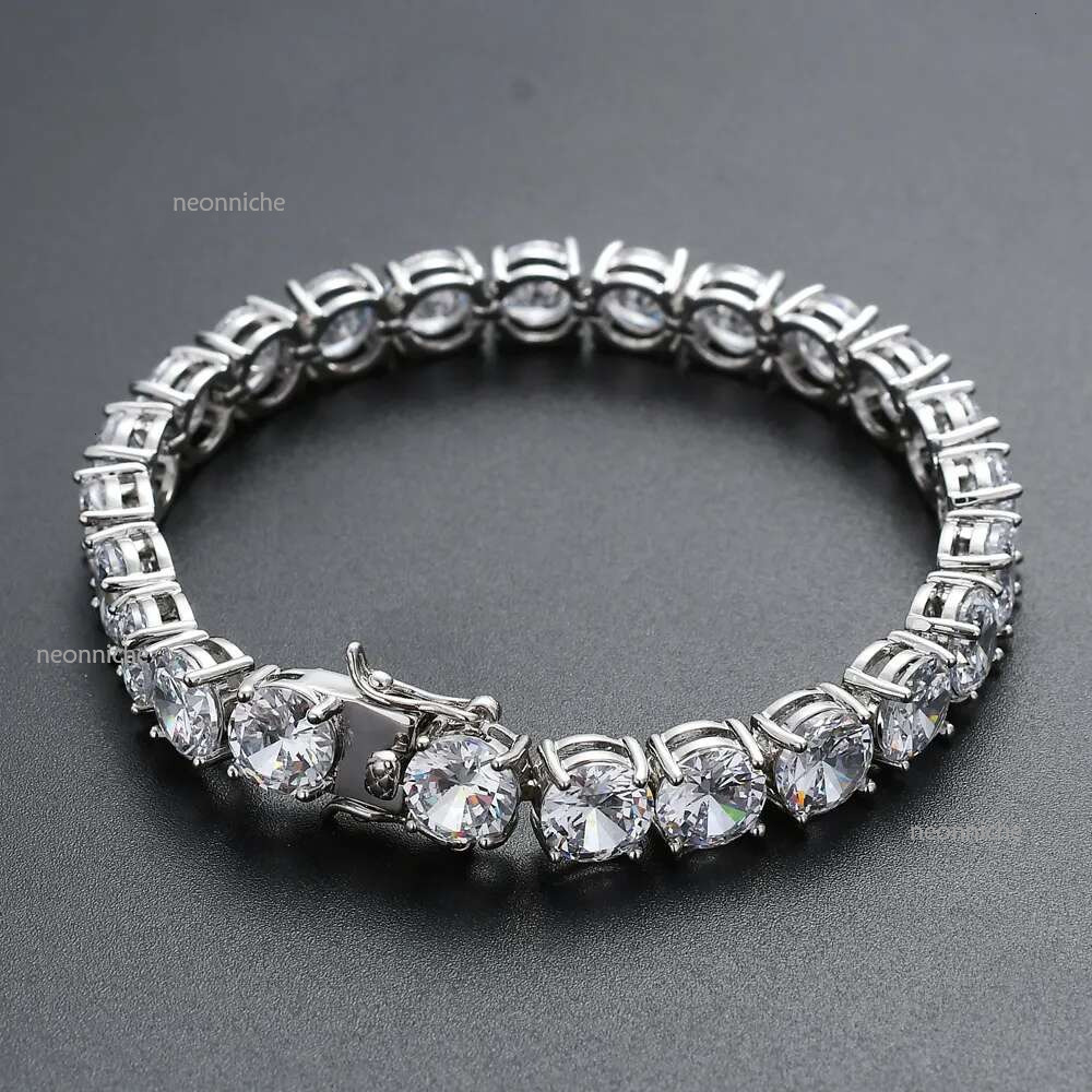 Jewelry 5MM Lab Dia Tennis chain Bracelet White Gold Filled Engagement Wedding Hip hop Sier Moissanite Bangles Bracelets for women men
