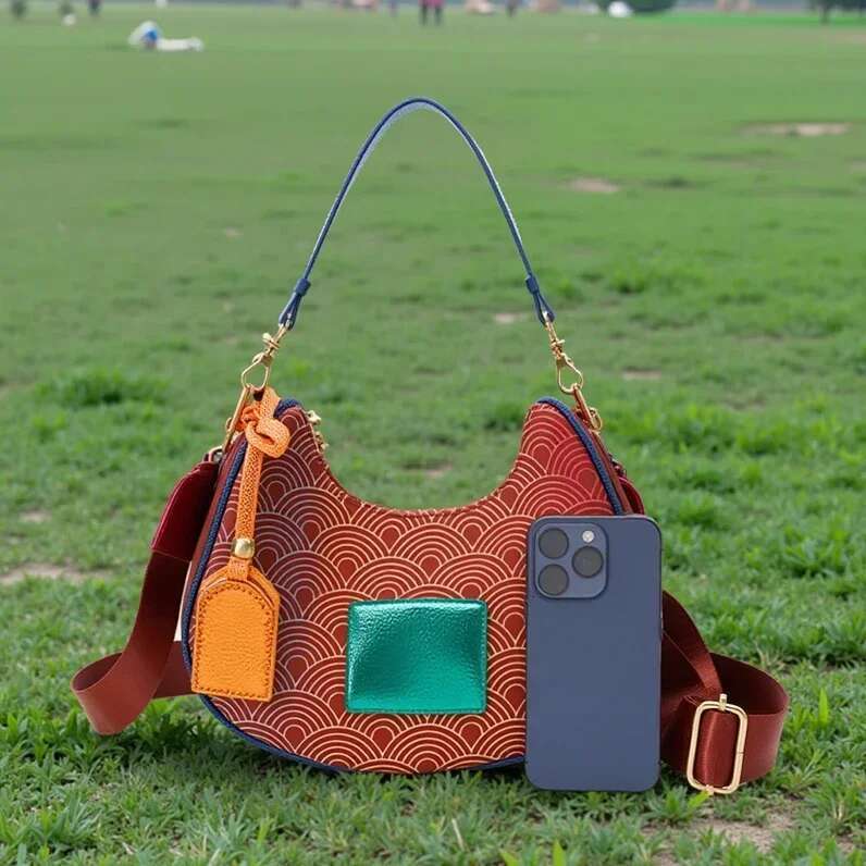 Convertible Crossbody 2025 Women - Washed Canvas Shoulder Purse with Eagle Embroidery, Gradient Niche Underarm Bag - Embroidery,