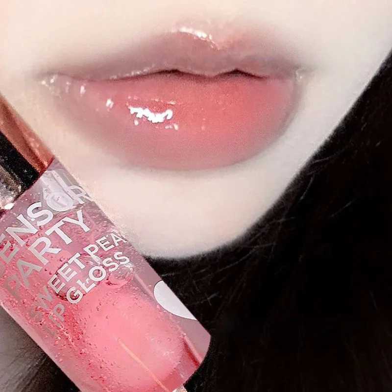 Fruit crystal jelly lipstick peach moisturizing plump lipstick transparent glass lip gloss lipstick W250407