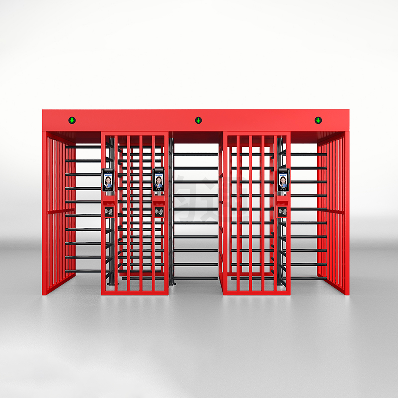 3-Channel Full Height Turnstile 90 Degree Stainless Steel Access Gate, Customizable for Residential Area/Prison/Construction Site-NO18