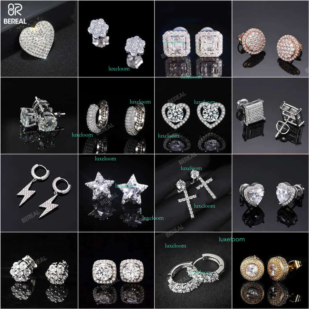 Custom Vvs Lab Grown Created Studs Earrings Real 10K 14K Solid Gold Sier Round Dia Stud Earring Men Women