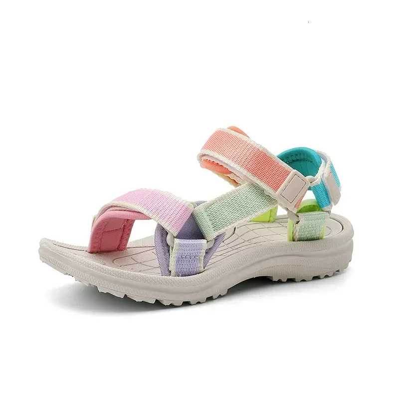 Girls Breathable Sport Sandals 2025 Summer Outdoor Beach Shoes for Girls Children Casual Non Sliper Open-toed Shoes Size 30-38 250407