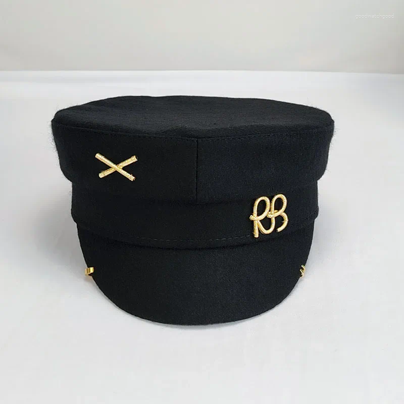 Berets Designer Brand Earring Woolen Sboy Caps For Women Letter RB Militray Hat Flat Top Cap Casual Gorras Visor Navy Hats