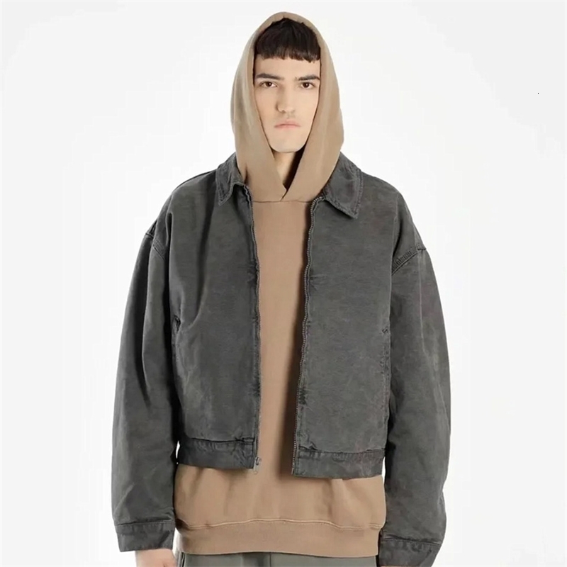 Yao Fashion Vintage And Casual Jacket Style Streetwear Solid Color Zipper Oversize Coat For Men 250313