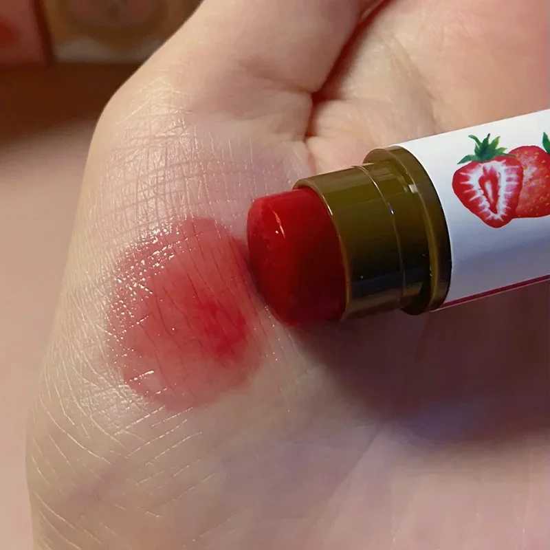 1/3 piece of fruit lipstick moisturizing lip gloss natural nourishing temperature change color lipstick lovely jelly coloring lipstick W250407