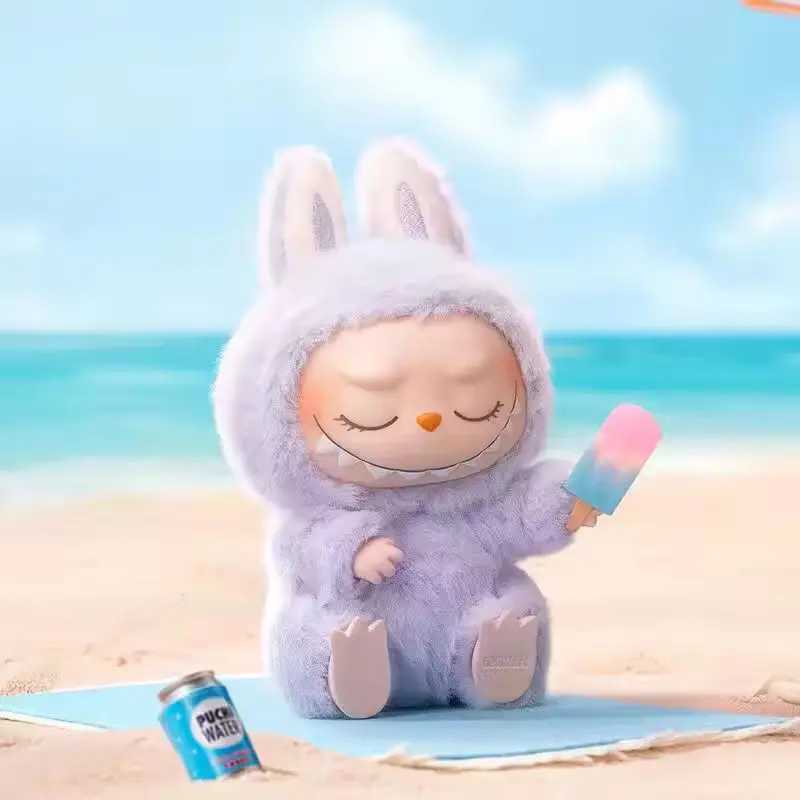 Free shipping MART 100% genuine monster with a seat pendant action original Labubu doll animation picture model statue