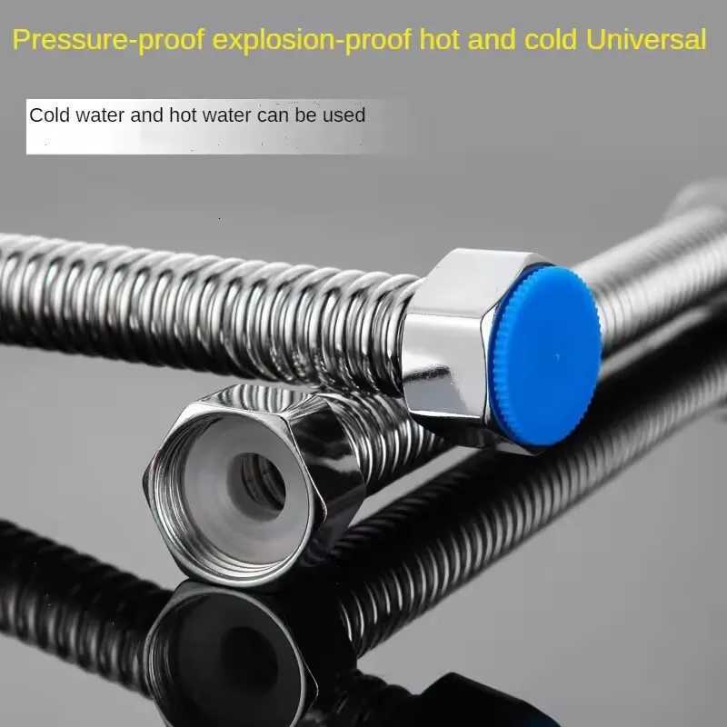 20/40/60/100/150/200cm G1/2 Inch 304 Stainless Steel ible Bellows High Pressure Explosion-proof Hose Cold and Hot Water Pipe Y251107