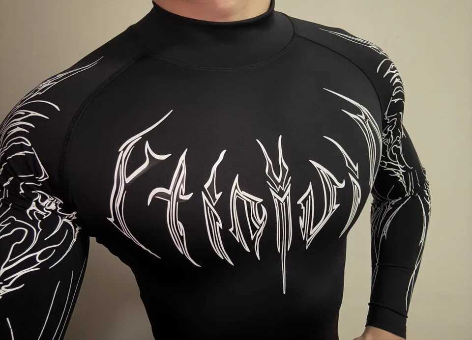 Breathedivity compression shirt short sleeved 2025 top muscle gym fitness black body shape display figure W250407