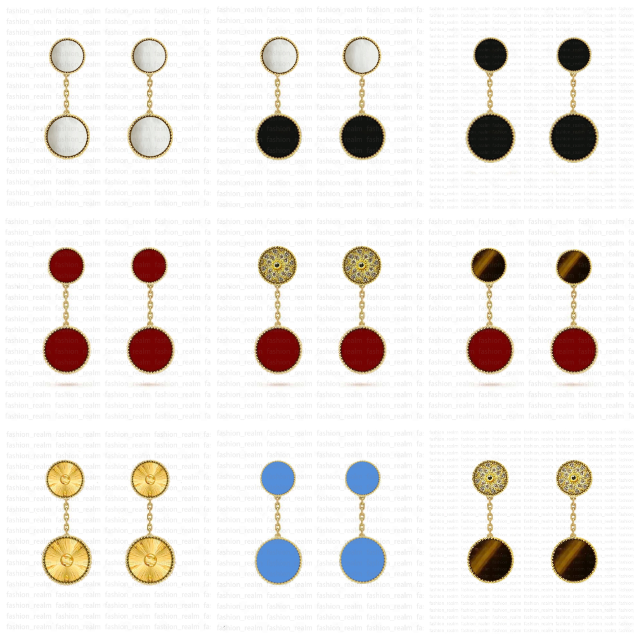 four clover earring designer clip earrings diamond earring fashion luxury lady jewelry gold stud 2 two clovers earring Christmas gift party