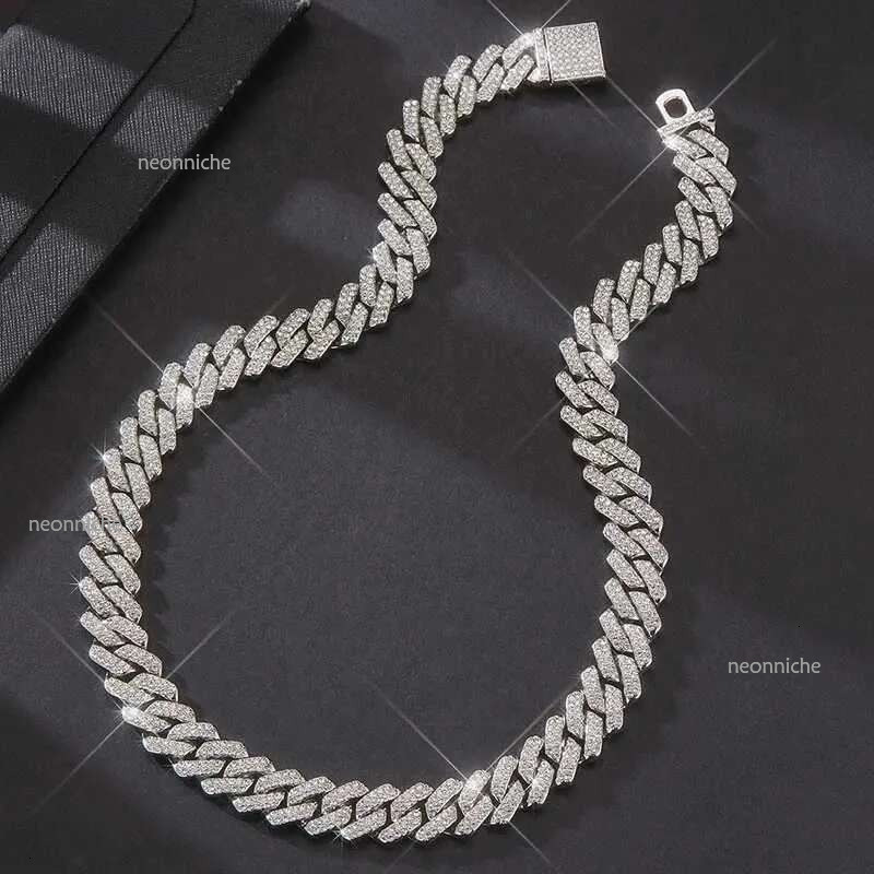 20MM ZAKOL Hip Hop Rock Cuban Necklace For Men Sier Color 2 Rows Rhie Paved Miami Clavicle Chain Choker Jewelry GiftsXJ250219