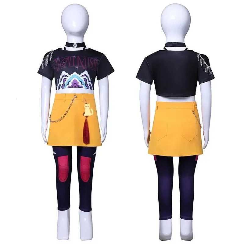 Kids Kpop Demon Rumi Zoey Mira Cosplay Huntrix Hunters Costume For Girls Clothes Group Idol Roleplay Halloween Carnival Suit Z251107