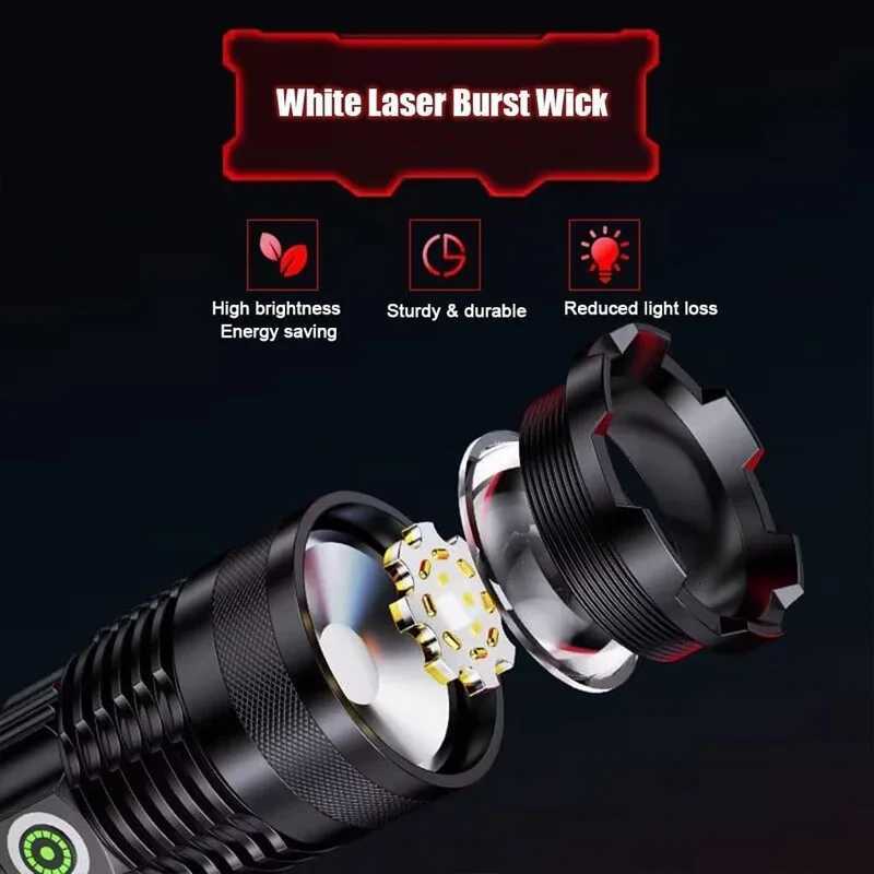 Handheld Flashlight Rechargeable LED Tactical Flashlight with 3 Modes Waterproof for Camping Hiking Outdoor Biking EmergencyW251106