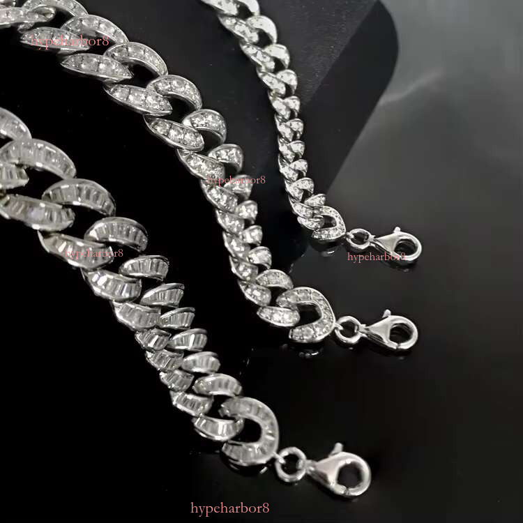 Hip hop Sier Jewelry Iced Cuban Chain Necklace