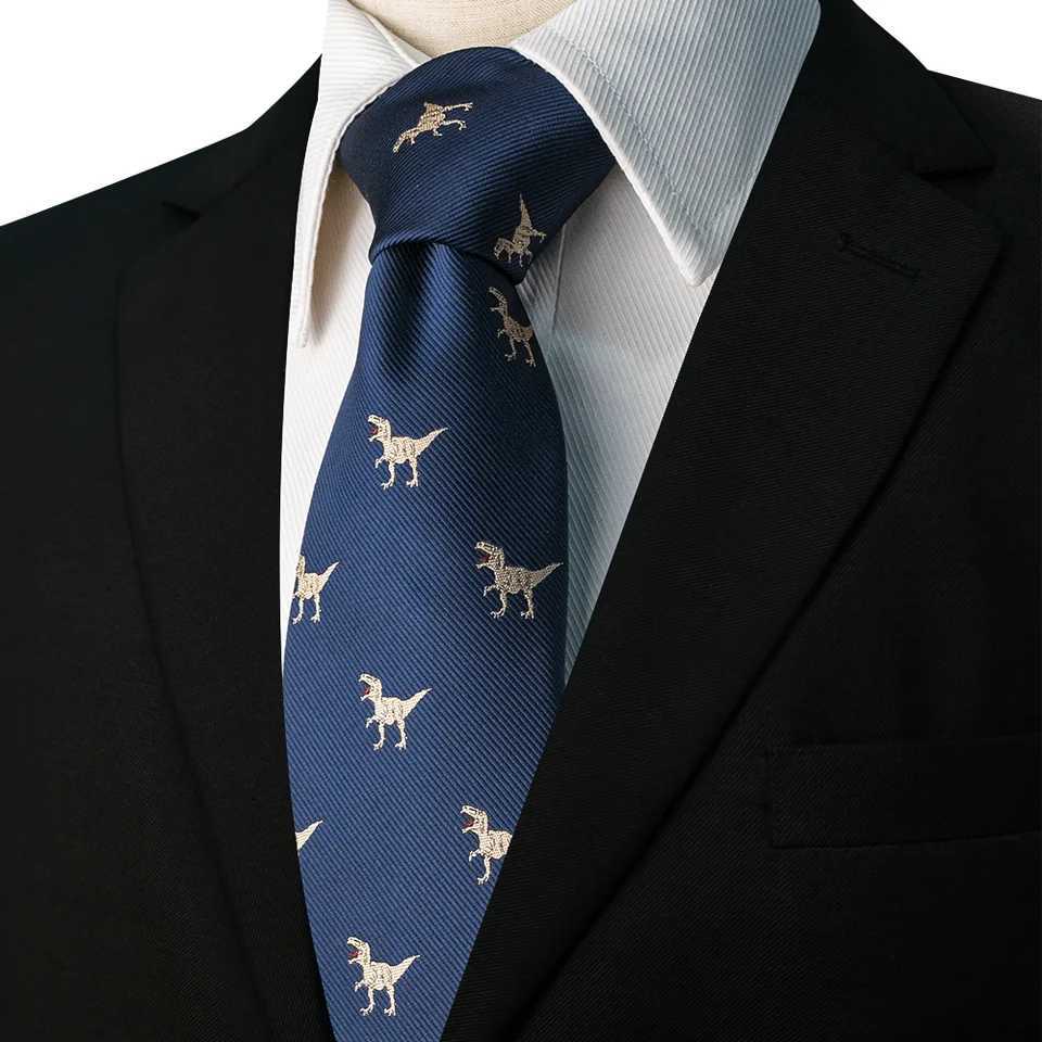 EASTEPIC 8 cm Red Blue Jacquard Ties for Men Mens Necktie Quality Accessory Business Gift Fox Dragon Flamingo Snail Duck X250407