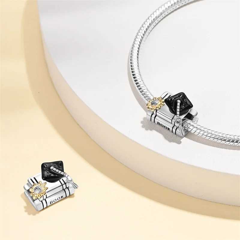 100 925 Sterling Silver Graduation Season Series Owl Bachelors Hat Charms Beads Fit 3mm 925 Original Bracelets DIY JewelryXJ251107