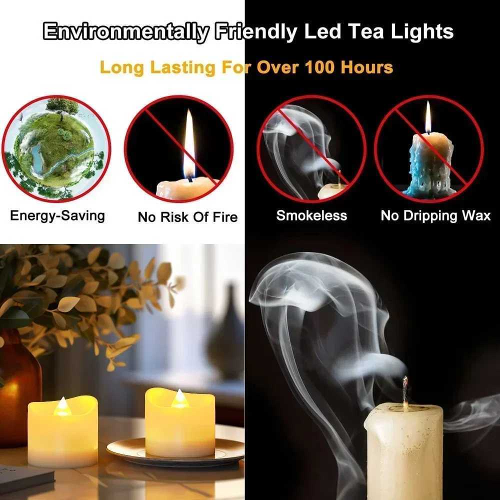 Flameless Flickering LED Tea Lights with Remote Control 200Hour Electronic Candles for Votive Wedding Christmas Halloween Decor W251107