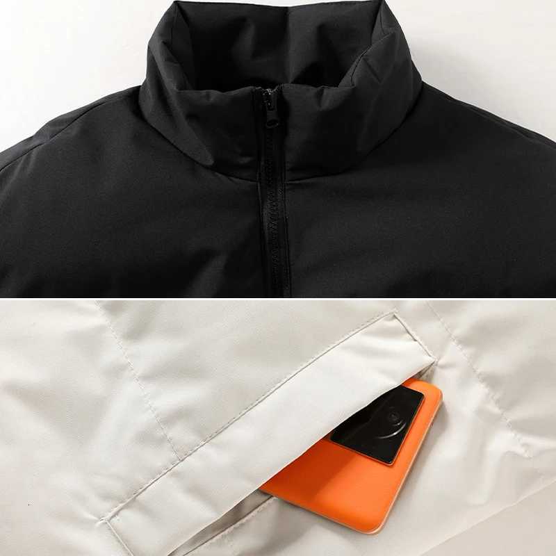 Autumn Winter New Patchwork Parkas Unisex Warm Thermal Thick Padded Coat Men Casual Parka Coats Korean Fashion Bread Jacket TopsT251107