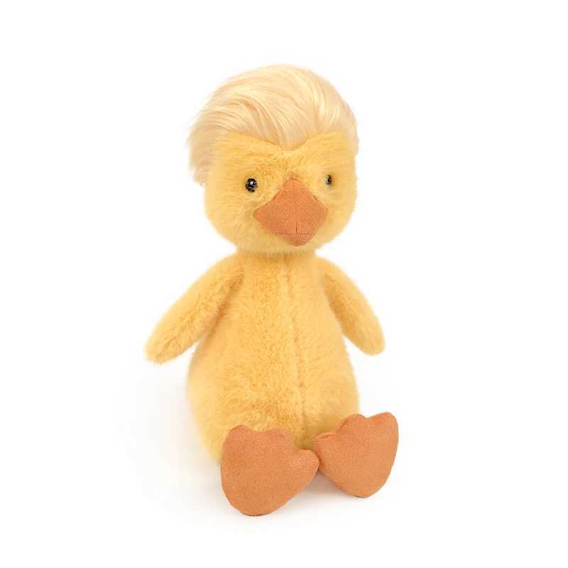 26cm Funny Yellow Duck Plush Toy Homemade hairstyle Duck Plush Doll for Boys And Girls To Accompany Sleeping Gifts Brithday Gift C251107