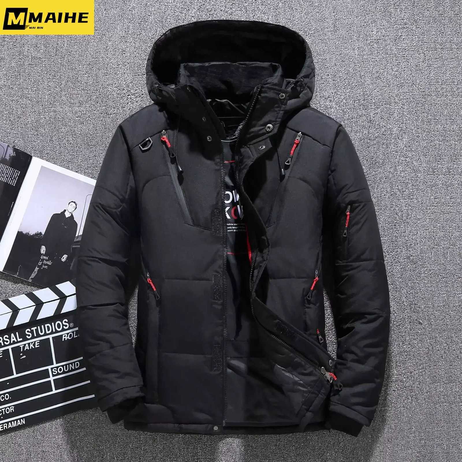 luxury Winter Goose Outdoor Down Jacket Men Winter Warm Solid Color Hooded Down Coats Thick Duck Parka Mens Down Jackets 2024T251107