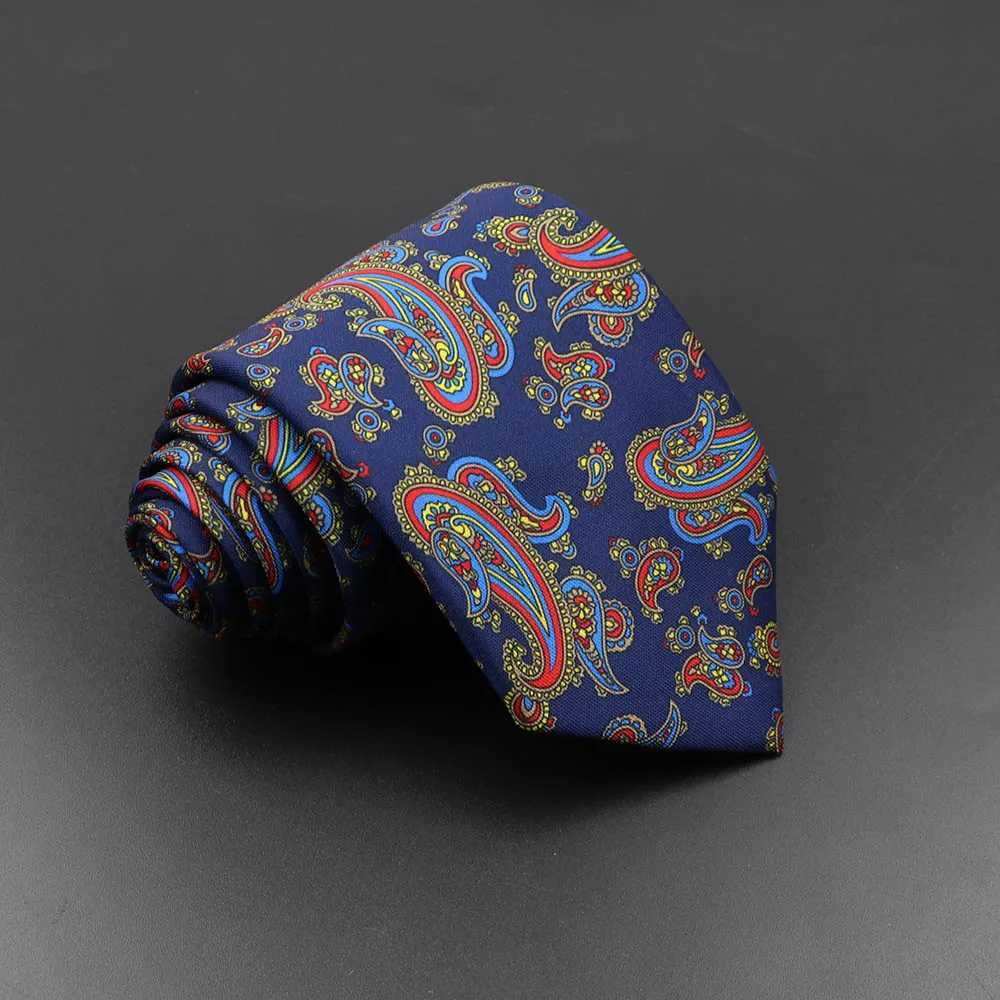 Mens Fashion Silk Tie 7.5cm Soft Novelty Necktie Blue Green Orange Color Ties For Men Dot Floral Bowtie Wedding Business Gift X250407